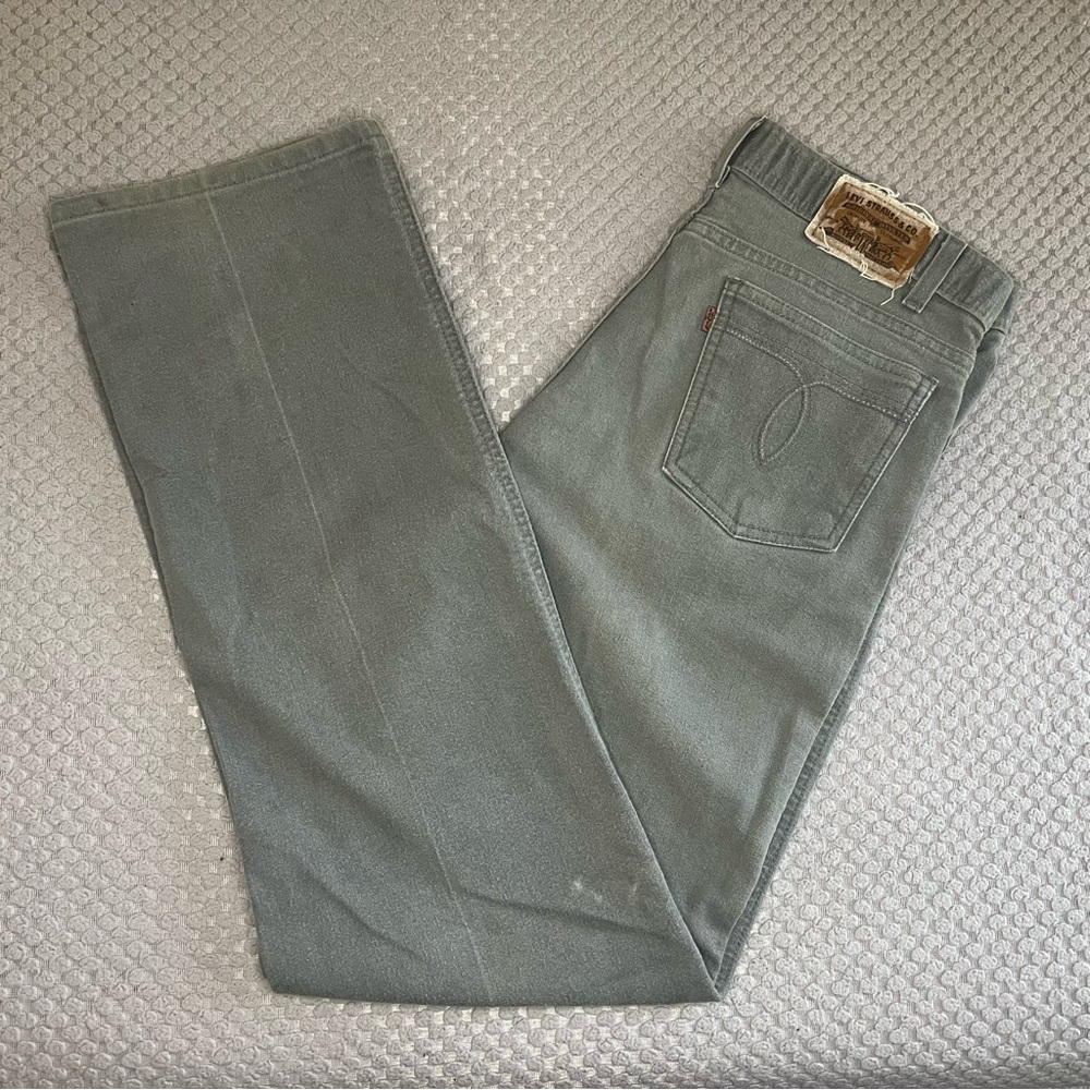 Levi's Brown Tab Slim Straight Vintage Grey Cotton Blend Stretch Pleated Pants